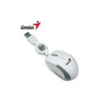 Mouse alámbrico usb óptico retráctil blanco