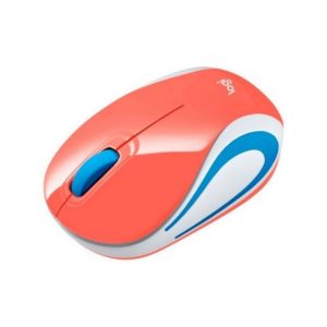 MINI MOUSE M187 Logitech Inalámbrico Receptor USB Compatible Win-Mac Ultra Portable Garantía 3Años-Coral-NARANJA