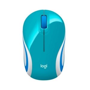 MINI MOUSE M187 Logitech Inalámbrico Receptor USB Compatible Win-Mac Ultra Portable Garantía 3Años-Bright Teal-VERDE