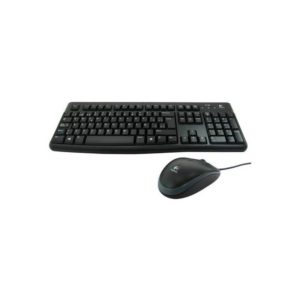 COMBO TECLADO/MOUSE MK120 Logitech  Español Alámbrico USB Compatible Win Antiderrames Letras No Se Borran Garantía 3Años-NEGRO