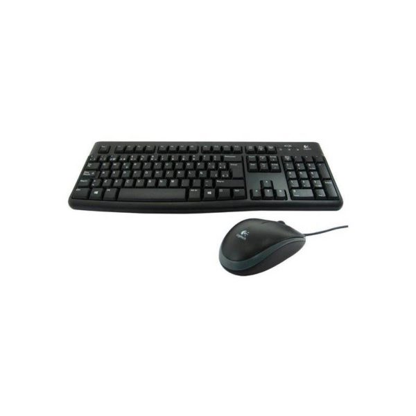COMBO TECLADO/MOUSE MK120 Logitech  Español Alámbrico USB Compatible Win Antiderrames Letras No Se Borran Garantía 3Años-NEGRO