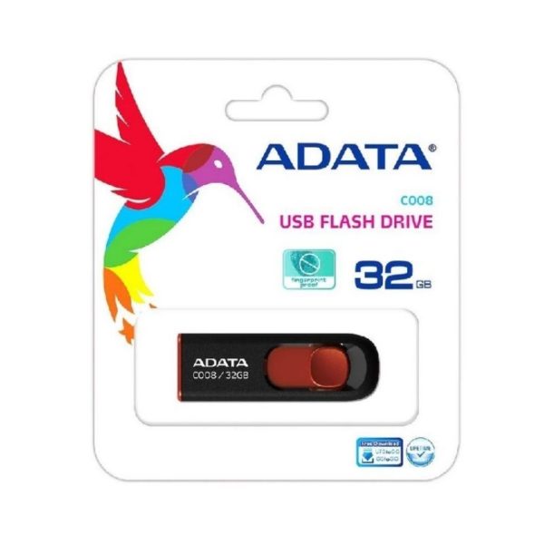 MEMORIA ADATA USB 2.0 C008  RETRACTIL 32GB NEGRA