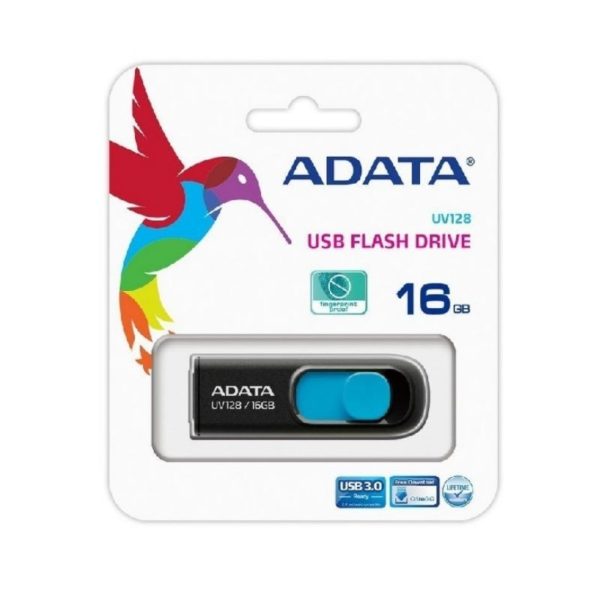 MEMORIA ADATA USB 3.1 UV128 RETRACTIL 16GB NEGRA-AZUL