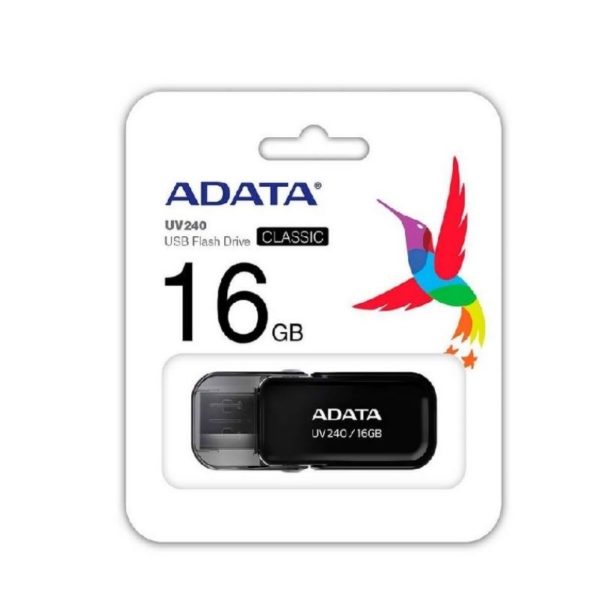 MEMORIA ADATA USB 2.0 UV240 ESCUALIZABLE 16GB NEGRA