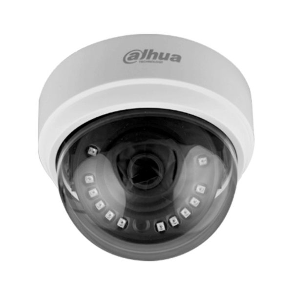 Camara Dahua Domo, 4MP, Lente fijo 2,8mm, 4en1 (CVI/TVI/AHD/CVBS), Plastico, Smart IR20m, 12VDC.
