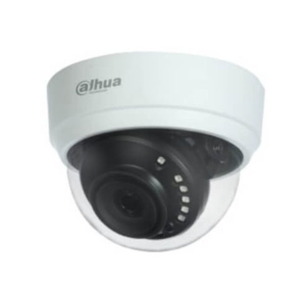 Camara Dahua Domo, 5MP, Lente fijo 2,8mm, 4en1 (CVI/TVI/AHD/CVBS), Plastico, Smart IR20m, 12VDC.