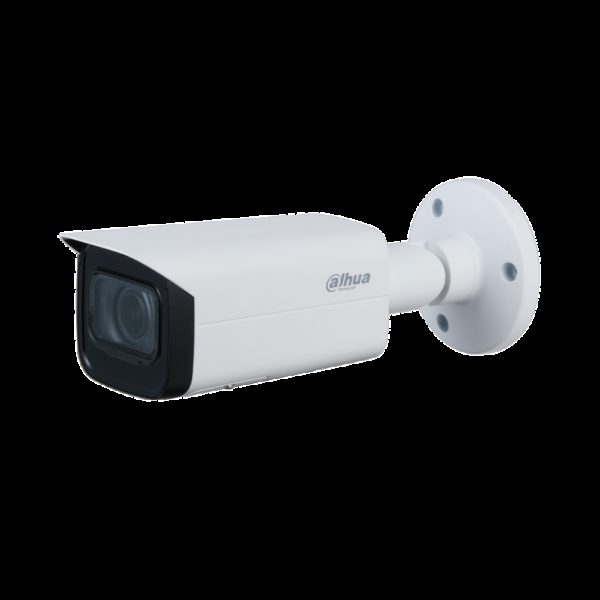 Camara Dahua Bullet IP, 2MP, Lente Motorizado 2.7mm–13.5 mm, H264/H265, WDR, IR60m, Tarjeta SD maximo 256GB, IP67 / IK10, 12VDC / POE.
