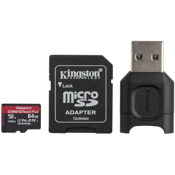 Micro sd kingston React Plus más lector MobileLite Plus UHS-I 64GB