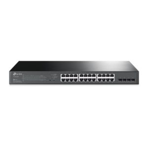 Switch TPLINK  Administrable de 24 puertos Giga L2+(Capa 3 lite) PoE+, 24 puertos Gigabit RJ45 que incluyen 4 puertos SFP