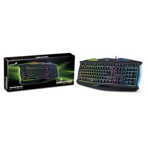 Teclado Gamer Genius, Iluminación Led con 7 Colores,