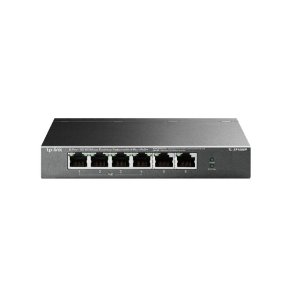 Switch TPLINK No administrable PoE de escritorio de 6 puertos a 10/100 Mbps con PoE + de 4 puertos, 4 puertos PoE + de 10/100