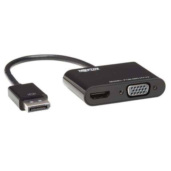 DisplayPort to VGA/HDMI All-in-One Converter Adapter, DP ver 1.2, 4K 30 Hz HDMI