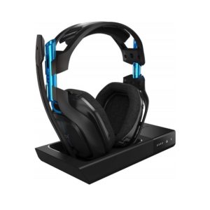 DIADEMA ASTRO A50 + BASE STATION Logitech Gaming Inalámbrica Wireless Para PlayStation 4/PC Carga Magnética Micrófono Cancela ruido Sonido Dolby 7.1 Garantía 1Año-NEGRA-AZUL