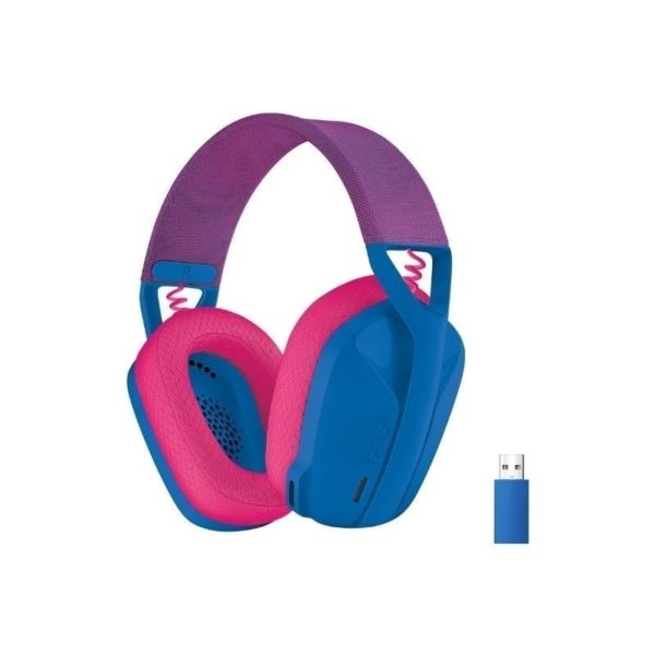 Diadema gaming logitech, Inalambricos con USB portable, azul/rosado