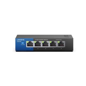 Switch LGS105 Linksys de mesa 5 puertos metalico, 10/100/1000