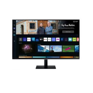 SAM MONITOR SAMSUNG PLANO  SMART Tamaño de Pantalla 32   Color: Negro 1920*1080,   1 MS 60 HZ,   Microsoft 365, Tap View, Workspace, Parlantes incorporados HDMI 1.4. Puertos USB (2), WiFi, Bluetooth
