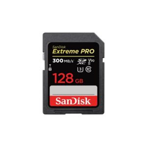 Tarjeta SD SanDisk Extreme PRO UHS-II 128GB hasta 300 MB/s de lectura y hasta 260MB/s de escritura C10, U3,V90