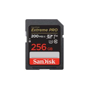 Tarjeta SD SanDisk 256GB Extreme PRO SDXC UHS-1 CL10,U3,V30 hasta 200MB/s de lectura y 140MB/s de escritura