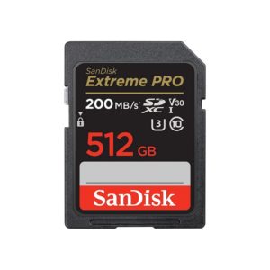 Tarjeta SD SanDisk 512GB Extreme PRO SDXC UHS-1 CL10,U3,V30  hasta 200MB/s de lectura y 140MB/s de escritura