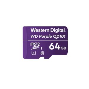 Tarjeta microSD Western Digital Purple 64GB para cámaras de seguridad  grabación 24/7