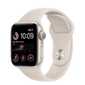 Apple Watch SE (GPS) - Caja de aluminio en blanco estrella de 40 mm - Correa deportiva blanco estrella - Talla única